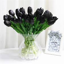 Check spelling or type a new query. Pu Real Touch Artificial Black Rose Tulip Gorgeous Latex Flower Stamens Wedding Fake Flower Dcor Home Party Memorial 15pcs Lot Artificial Dried Flowers Aliexpress