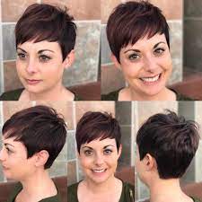 Warm Brunette Textured Pixie Crop With Choppy Asymmetrical Bangs The Latest Hairstyles For Men And Women 2020 Hairstyleology Crop Hair Hair Color Ideas For Brunettes Short Short Hair Styles Pixie