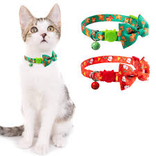 Belled collars come in every style. Scenereal Christmas Cat Collar 2 Packs Adjustable Cats Breakaway Collars Bowtie Collars With Bells Cute Snowman Gingerbread Christmas Pattern For Cats Kitten Buy Online In China At China Desertcart Com Productid 167143652
