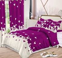 Linge de maison de qualité supérieure 4 pièces draps de lit pour chambre  taille queen king couverture de lit 2 taies d'oreiller violettes ensemble  de literie en polyester couvre-lit matelassé avec ...
