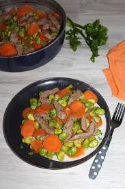 Escalopes De Veau Et Ses Feves Aux Carottes Chez Vanda Escalopes De Veau Escalope Recette De Plat