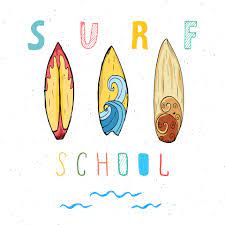 planches de surf croquis dessinés à la main conception d'impression de  t-shirt, typographie d'école de surf, modèle d'insigne rétro vintage d'été,  illustration vectorielle 2653939 Art vectoriel chez Vecteezy