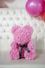 Rosenbären und teddy in schöner geschenkverpackung, gefüllt mit rosenblüten. Valentines Day Handmade 15 Inch Infinity Flower Rose Bear 40cm Etsy Paper Flowers Wedding Silk Flower Arrangements Forever Rose