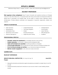 adjunct professor resume