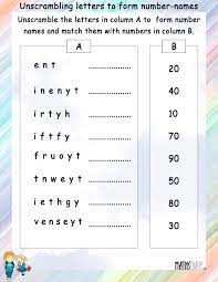 Quality free printables for students, teachers, and homeschoolers. Unscramble Letters To Form Number Names Math Worksheets Mathsdiary Com