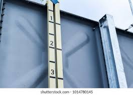 Measuring at the face of a weir. Measurement Ruler Show Water Level Water Stock Photo Edit Now 1014780145