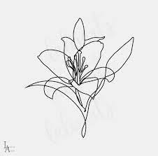 Lily Floral Sketch Clipart Png Digital Design Download Sublimation Graphics Png Continuous Flower Illustration Lalis Arts Lilies Drawing Flower Illustration Flower Drawing