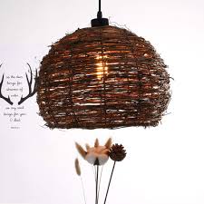They are ideal at helping you set the relaxed, comfortable style that is seen in country lodge style interiors where there is a beautiful synthesis between the use of natural materials and the outside environment. Wicker Pendant Light Rattan Lamp Shade Shabby Chic Lighting Rattan Ceiling Light Fixtures Rustic Woven Chandelier Buy Online In Andorra At Andorra Desertcart Com Productid 66877763