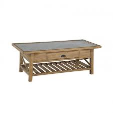 The contemporary design will easily go with any existing dã©cor or can be a great excuse to redo your entire living room. Galvanized Metal Top Rectangular Coffee Table Hekman Furniture Cart