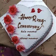 Write Couple Name On Happy Ring Ceremony Cake In 2020 Happy Marriage Anniversary Cake Happy Anniversary Cakes Marriage Anniversary Cake