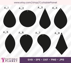 Bundle Earring Templates Svg Dxf Eps Pngjpg Leaf Earring Etsy In 2020 Jewelry Template Leather Jewelry Diy Silhouette Earring