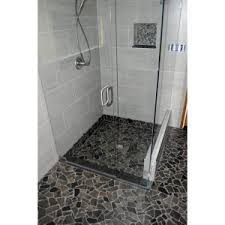 Each piece of the mosaic features a unique rock look with a honed finish perfect for shower floors. Mosaic Black Pebble Tile Coverall Stone Sweets