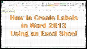 We did not find results for: How To Create Labels In Word 2013 Using An Excel Sheet Youtube
