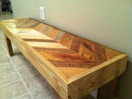 I love that it matches the chevron table without looking exactly like it. Chevron Bench Chevron Pallet Wood Bench Salvaged Wood Bench Pallet Wood Bench Facebook Com Rev Salvaged Wood Bench Reclaimed Wood Furniture Wood Furniture