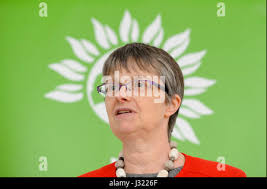Green MEP Molly Scott Cato seen speaking during the protest. The newly  formed Extinction Rebellion group, concerned about climate change, calls  for a peaceful mass civil disobedience to highlight politicians' lack of