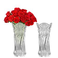 Gl mist modern clic crystal vase short kathy kuo home. Kurtzy Clear Crystal Glass Vases 2 Pack 24 5cm 9 64 Inches Modern Decorative Melodia Cylinder Glass Flower Vase Set For Home Centrepiece And Office Decor Buy Online In Guernsey At Guernsey Desertcart Com Productid 92859433