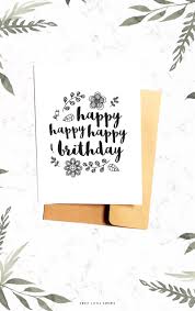 Happy Birthday Drawings For Your Mom Ahh Love This One Happy Birthday Card With Envelope 3 25 From Etsy Minimalist Minimal Grandma Birthday Card Birthday Cards For Mom Birthday Card Drawing