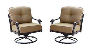 Darlee Nassau Cast Aluminum Swivel Rocker Club Chair With Seat And Back Cushion Set Of 2 Antique Bronze Finish Club Chairs Patio Chairs Outdoor Patio Chairs