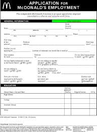 Application For Mcdonald S Employment Printable Job Applications Job Application Job Application Form
