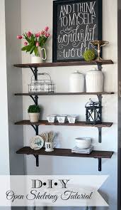 How To Build Open Stained Shelves 11 Magnolia Lane Kitchen Wall Shelves Open Kitchen Shelves Decor