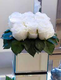 Enjoy free shipping & browse our great selection of faux florals & plants, wreaths and more! Roses In Mirror Vase In Off White Rtfact Artificial Silk Flowers Flower Arrangements Artificial Roses Arrangements Artifical Flowers