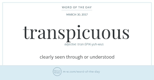 Word Of The Day Transpicuous Unique Words Definitions Words Word Of The Day