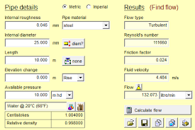 pipe flow rate calculator software