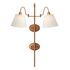 Medallion Lighting 2 Light Dimmable Plug In Aged Gold Armed Sconce Wayfair