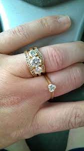 3 Stone Engagement Ring And Enhancer White Gold Engagement Rings Vintage Moissanite Engagement Ring White Gold White Gold Vintage Rings