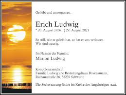 Traueranzeigen von Erich Ludwig
