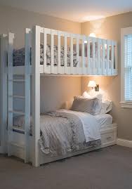 Full size bunk bed bedding. Black And White Ruffled Kids Bedding On Bunk Bed Cottage Girl S Room