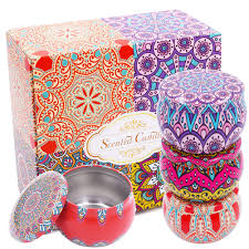 Sold and shipped by home basics. Intvn Candle Cans 4 Colorful Reusable Empty Tin Cans Diy Candle Making Kit With Lid Storage Box For Candy Sweetheart Cables Buy Online In Antigua And Barbuda At Antigua Desertcart Com Productid 188207926