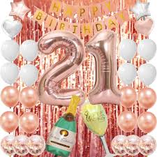 Make it a blowout to be remembered with our exclusive 21st birthday favors. Amazon Com 21st Birthday Decorations For Women Her 21st Birthday Party Decorations 21 Decor Balloons Rose Gold Toys Games