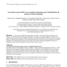 Un Systeme Expert Fonde Sur Une Analyse Semantique Pour L Identification De Menaces D Ordre Biologique Acl Anthology