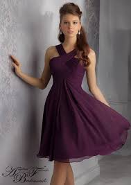 Angelina Faccenda 204340 Bridesmaid Dress Halter Strap A Line Chiffon Bridesmaid Dresses Short Purple Bridesmaid Dresses Short Bridesmaid Dresses