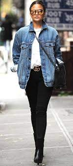 Denim Jacket Outfit Ideas 2019 For Ladies To Wear In Winter Styledme Denim Jacket Outfit Jacket Outfit Women Oversized Denim Jacket Outfit