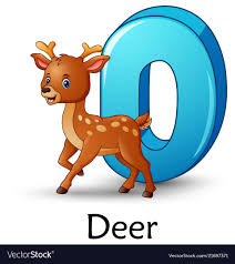 Letter D Is For Deer Cartoon Alphabet Vector Image On Deer Cartoon Alphabet Pictures Line Art Vector