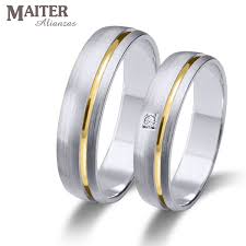 Alianza Boda Oro Blanco Linea Oro Amarillo Maiter 45mm Mate Suave Brillante 0 015cts Www Joyasmaiter Com Bodas De Prata Alianca De Casamento Aliancas