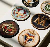 Custom Fabric Leather Sports Patches Embroidered Label Logo Sewing Patches  for Tshirts Clothing