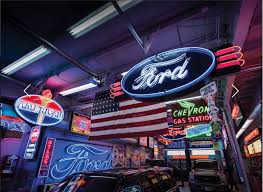 Before television, car companies relied on signs to do their promotional work. Electric Light Orchestration Classic Ford Neon Signs Ford Trucks Com