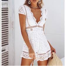 Hello Molly White Lace Romper Size 12 Large Nwt
