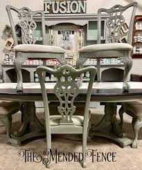 Chippendale Dining Set Painted In Fusion Mineral Paint Sacred Sage Black Wax Table Dining Room Table Makeover Transitional Dining Chairs Modern Dining Table