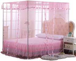 Domo zen full canopy bed with drawers. Amazon Com Jqwupup Mosquito Net For Bed 4 Corner Canopy For Beds Canopy Bed Curtains Bed Canopy For Girls Kids Toddlers Crib Bedroom Decor Full Size Pink Home Kitchen