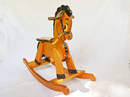Vintage Wooden Rocking Horse Child S Riding Toy Vintage Wood Riding Pony Vintage Wooden Toy Mid Century Woo Wooden Rocking Horse Rocking Horse Ride On Toys