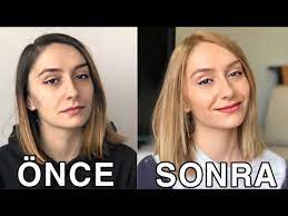 Evde Sari Sac Boyama Kas Boyama Sac Kesimi Youtube