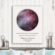 best friend anniversary custom star map 10 year anniversary constellation art watercolor night sky print astrology star chart 1752