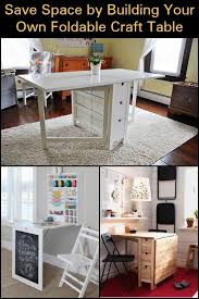 Save Space By Building Your Own Foldable Craft Table Diy Space Saving Apartment Organization Diy Craft Tables With Storage