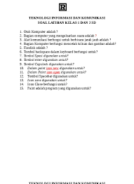 Contoh soal ulangan tengah semester ii mapel pai kelas 6 mata pelajaran agama. Soal Latihan Tik Sd Kelas 1 Dan 2 Ayo Rajin Belajar