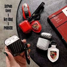 porsche ポルシェ airpodsケース エアーポッズ収納 紳士用 レディース用 ホールドリング付き 個性 ブルーツース イヤホンカバー 三色 ケース ポルシェデザイン 炭素繊維