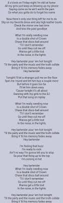 Lady Antebellum Bartender Country Music Quotes Country Song Lyrics Country Lyrics